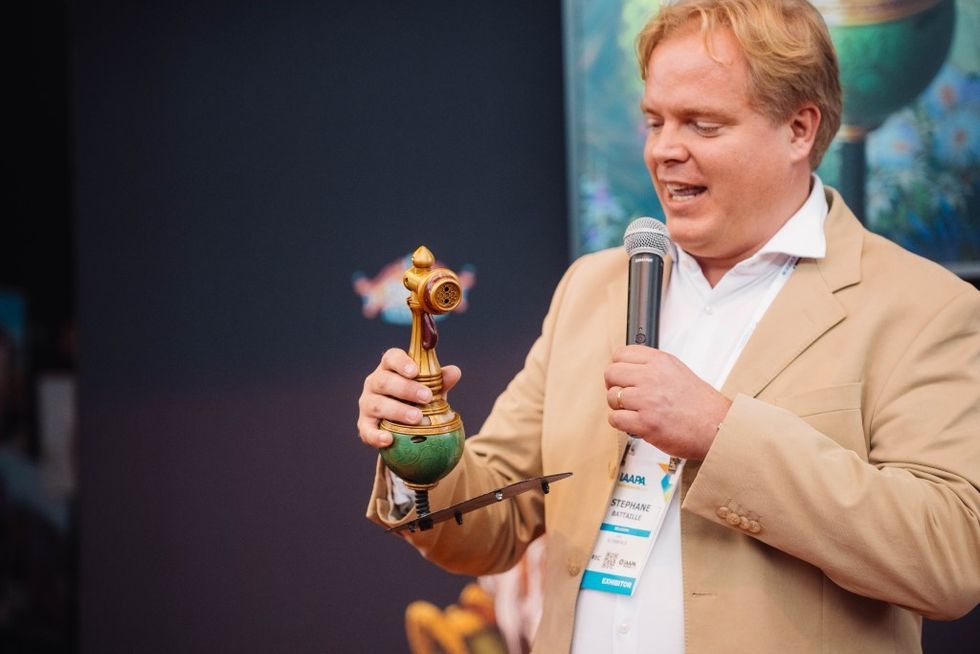 The Enchanted Greenhouse press conference dew sprayer