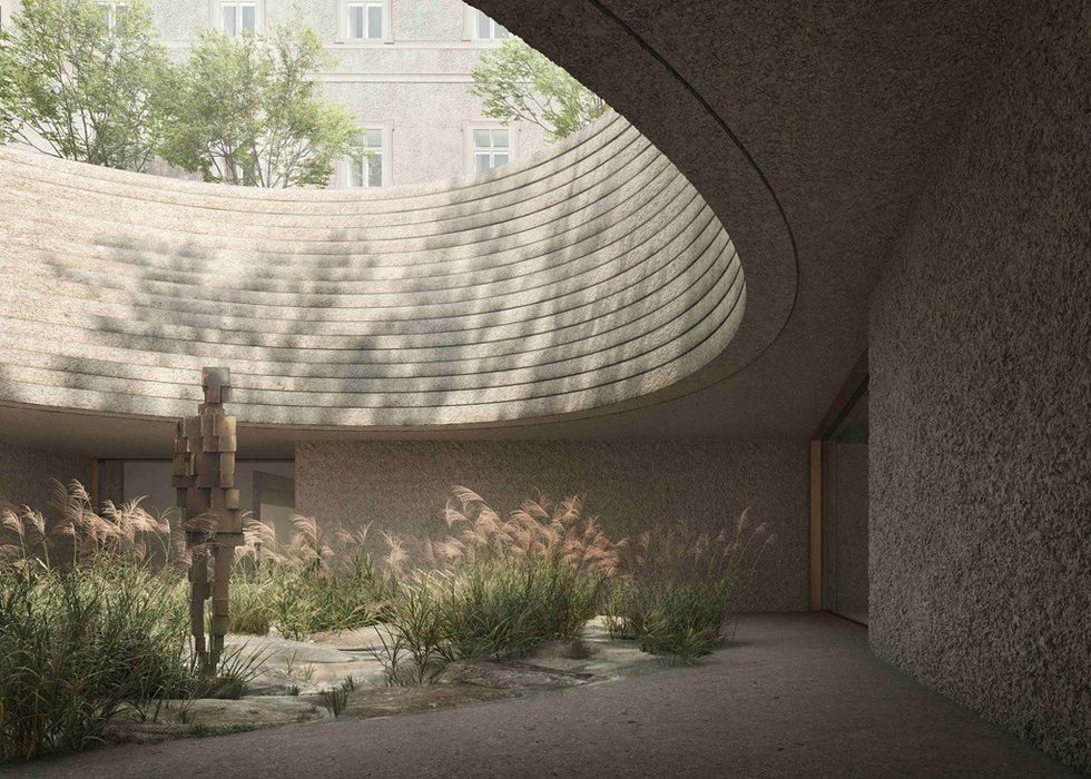 The exhibition areas of the Salzburg building are arranged around an open top atrium © Filippo Bolognese Images