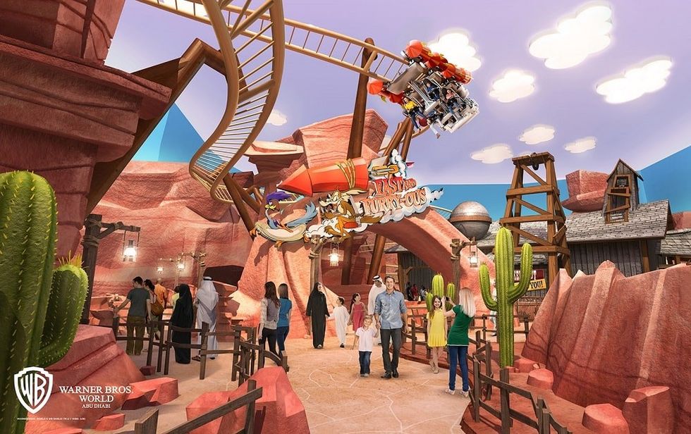 The Fast and Furry-ous roller coaster at Warner Bros World Abu Dhabi.