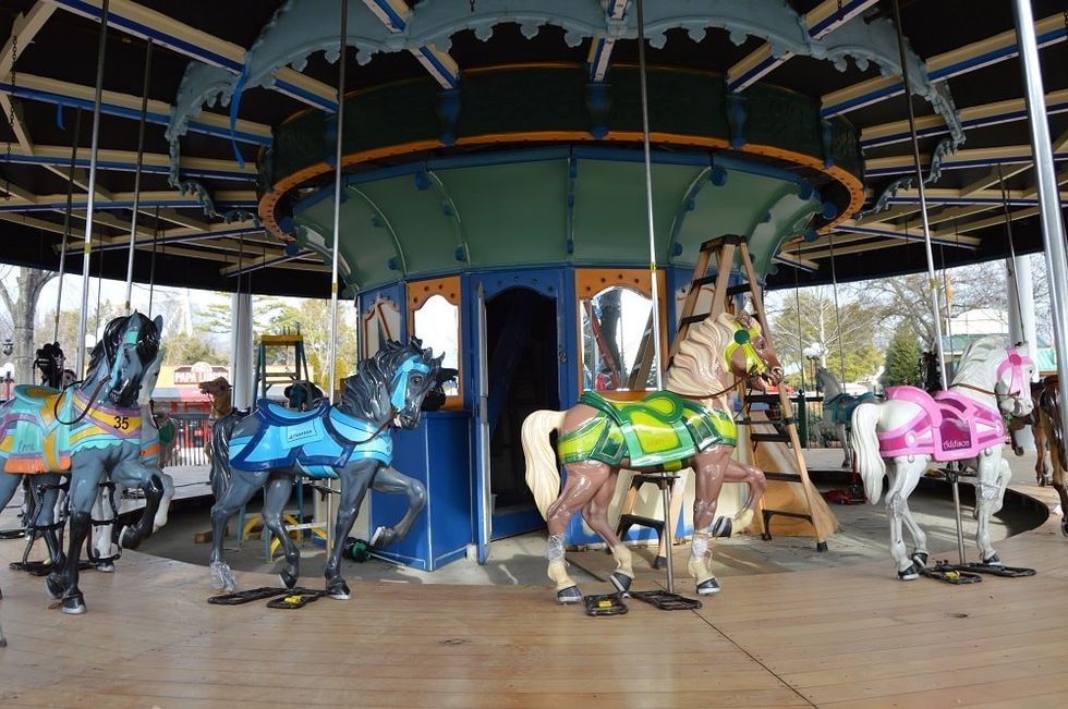 The Grand Carousel ride in the Planet Snoopy area of Carowinds.