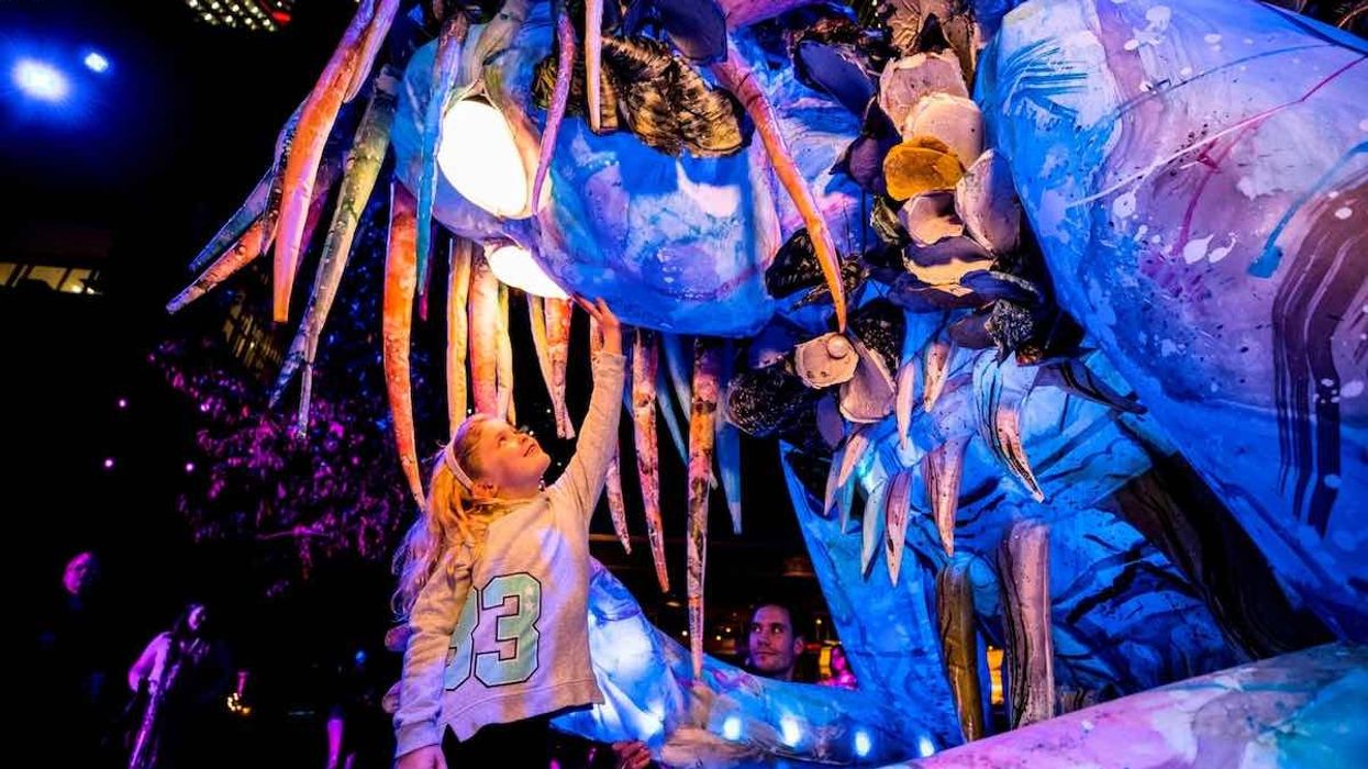 The Liminal Hour giant puppet at vivid sydney 2018 christie widget designer