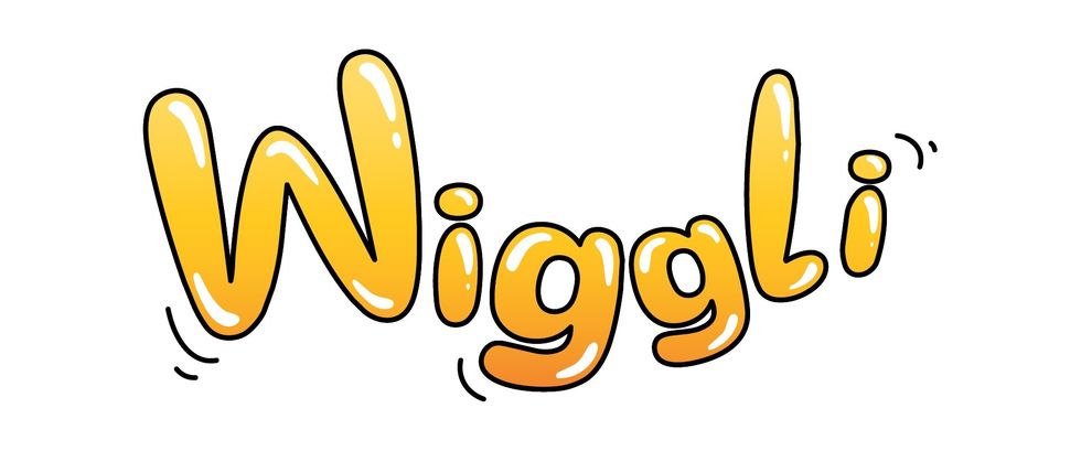 The logo for Wiggli, the scout honey bee mascot of Expo 2031. Yellow and orange bubbly text reads "Wiggli" with wavy lines suggesting movement.