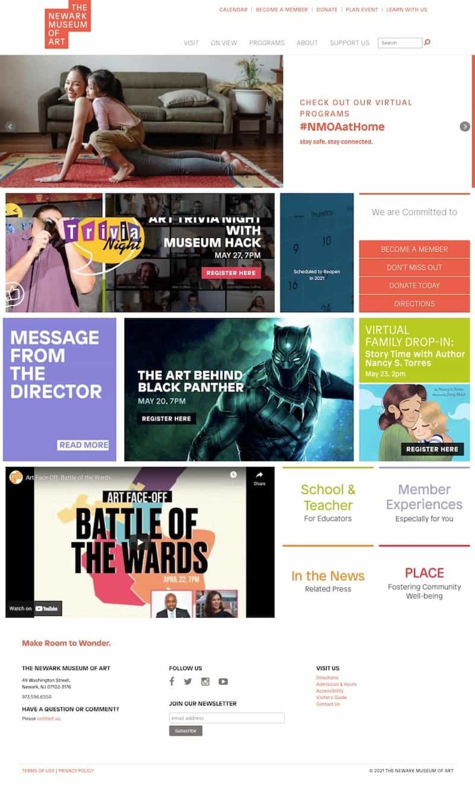 The Newark Museum of Art, homepage