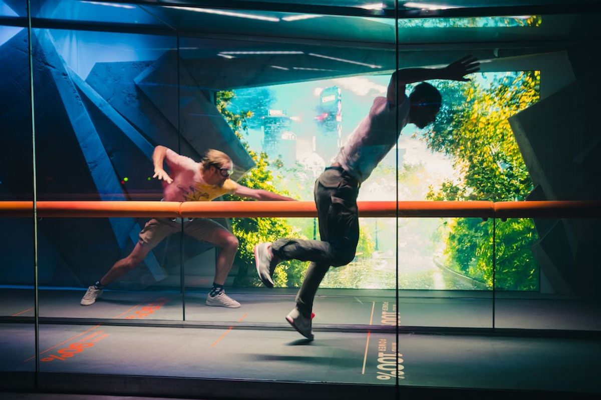 The Storm wind tunnel with guests running