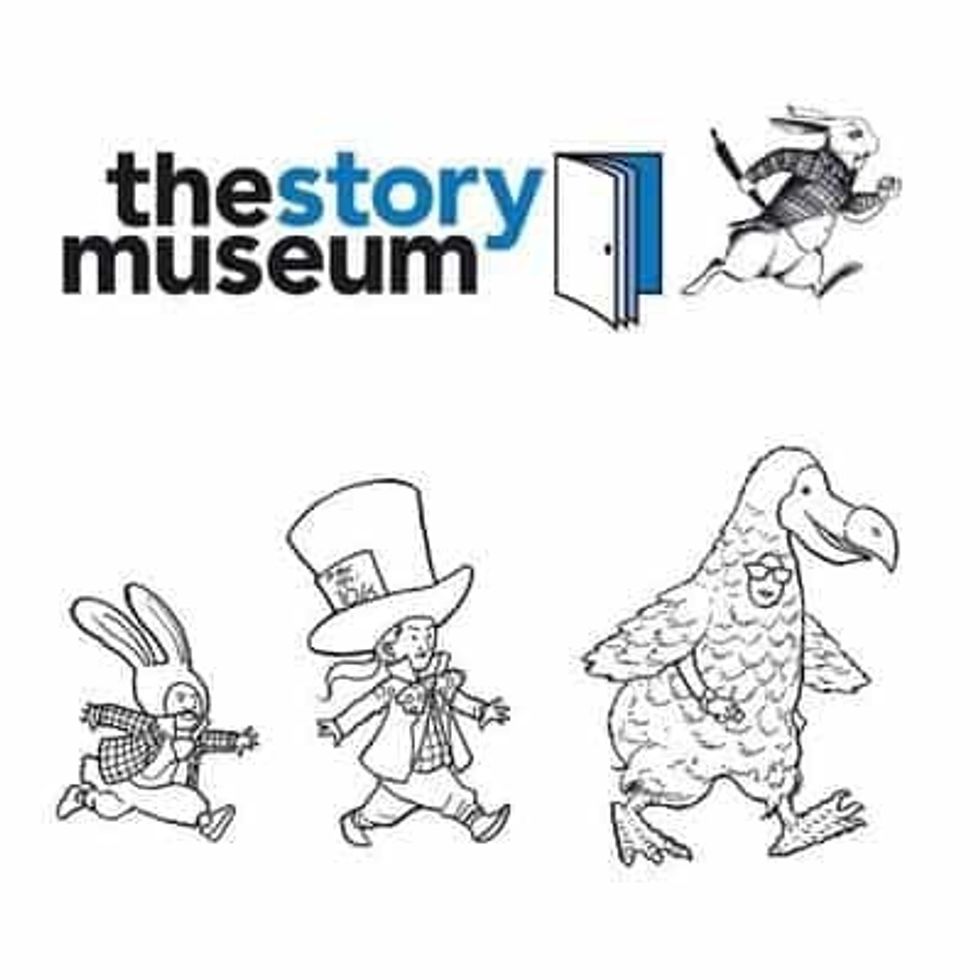 the story museum logo plus dodo and hatter