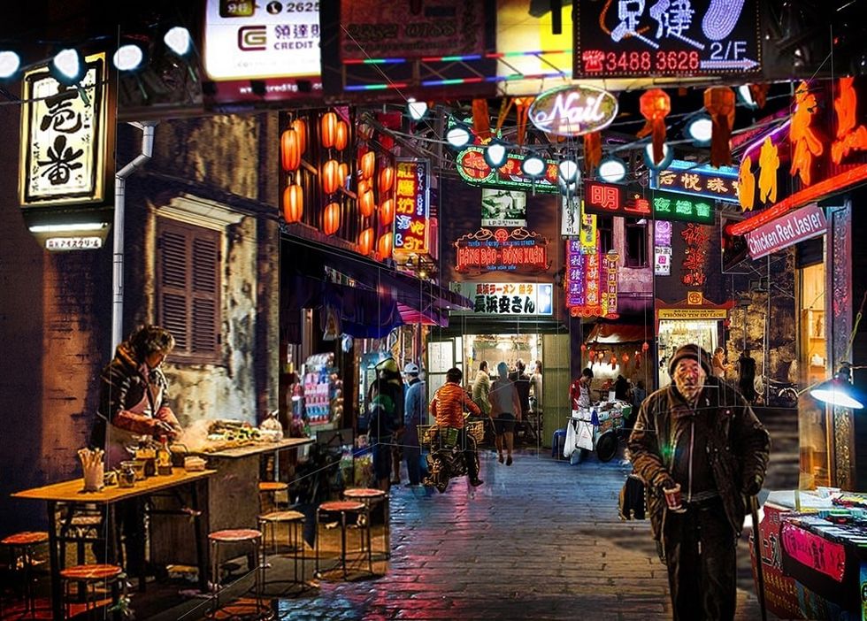 The street market at Kind Heaven. Concept art provided by Immersive Artistry.