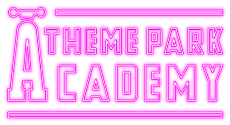 theme park academy logo in pink