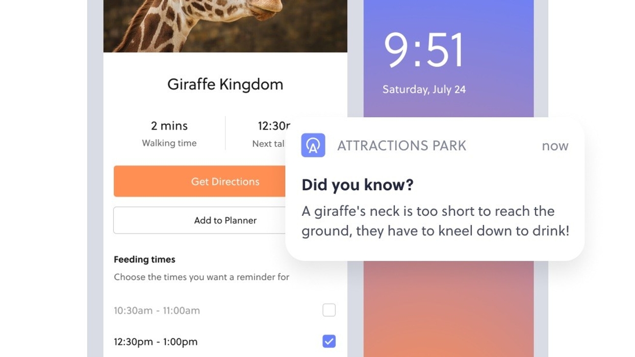 theme park app directions to attraction