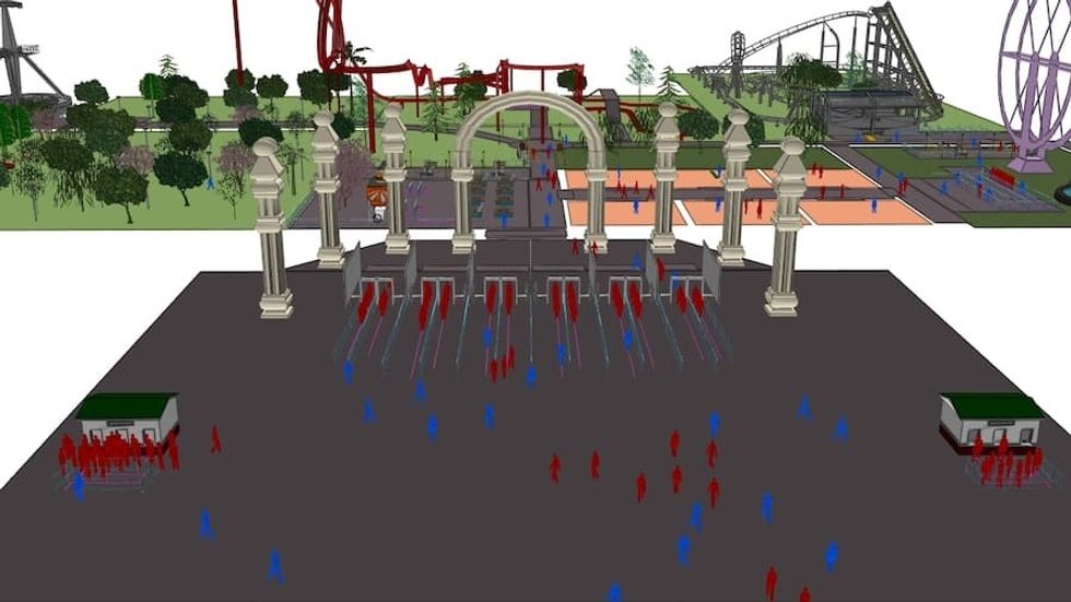 Theme Park Entry Pre Covid MassMotion