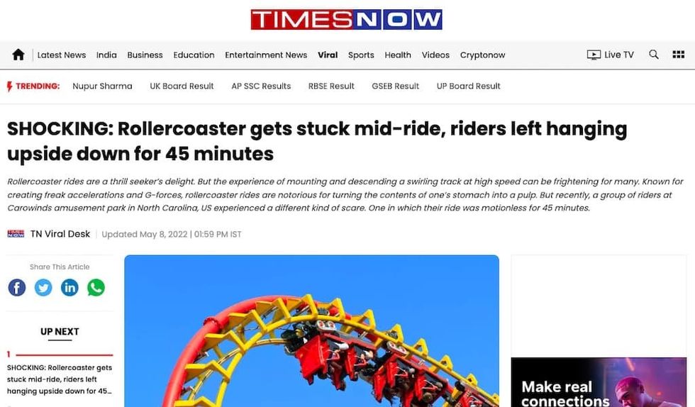 times now upside down coaster