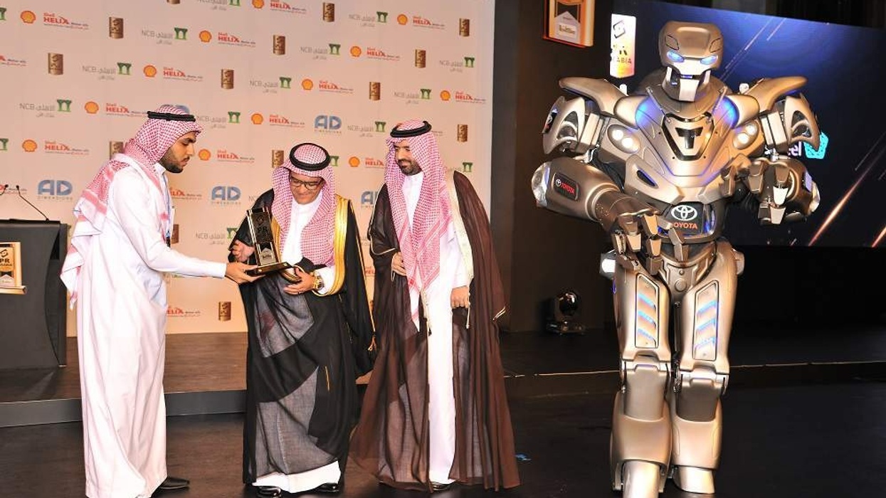 Titan the Robot Accepts 'Best Marketing Campaign' Award on Behalf of Toyota