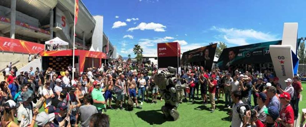 Titan the Robot takes the fun up a gear at Formula 1 Spanish Grand Prix