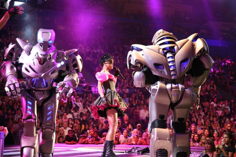 TITAN the Robot with Rihanna Nik on stage