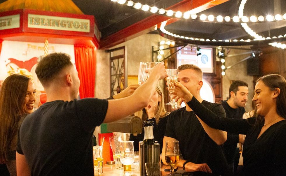 Toasting at Flight Club