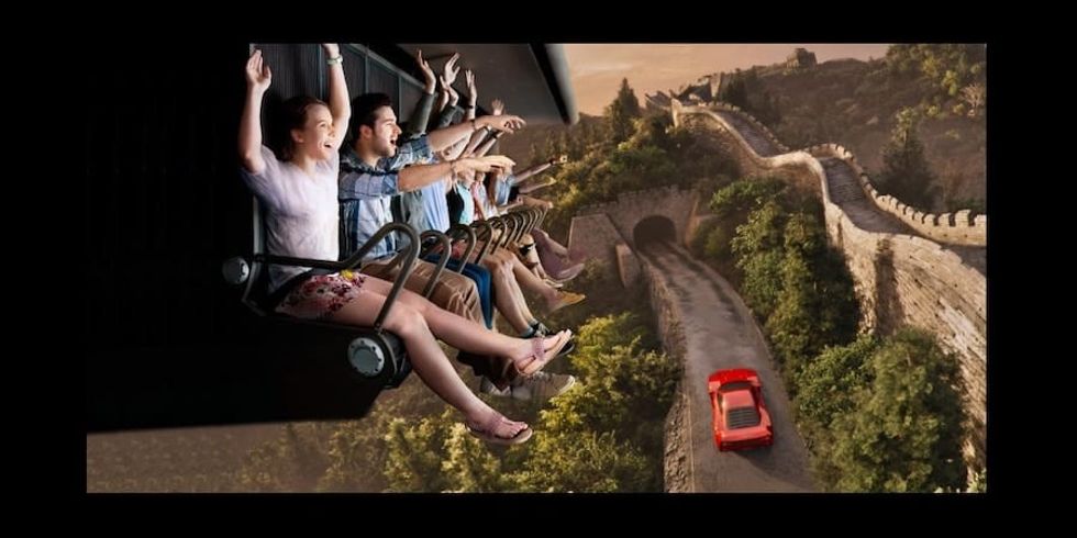 top flying theatre attractions flying-dreams-ferrari-land