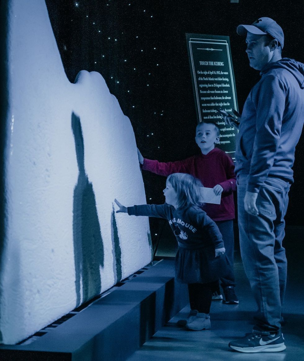 Touch the iceberg Titanic artefact exhibition