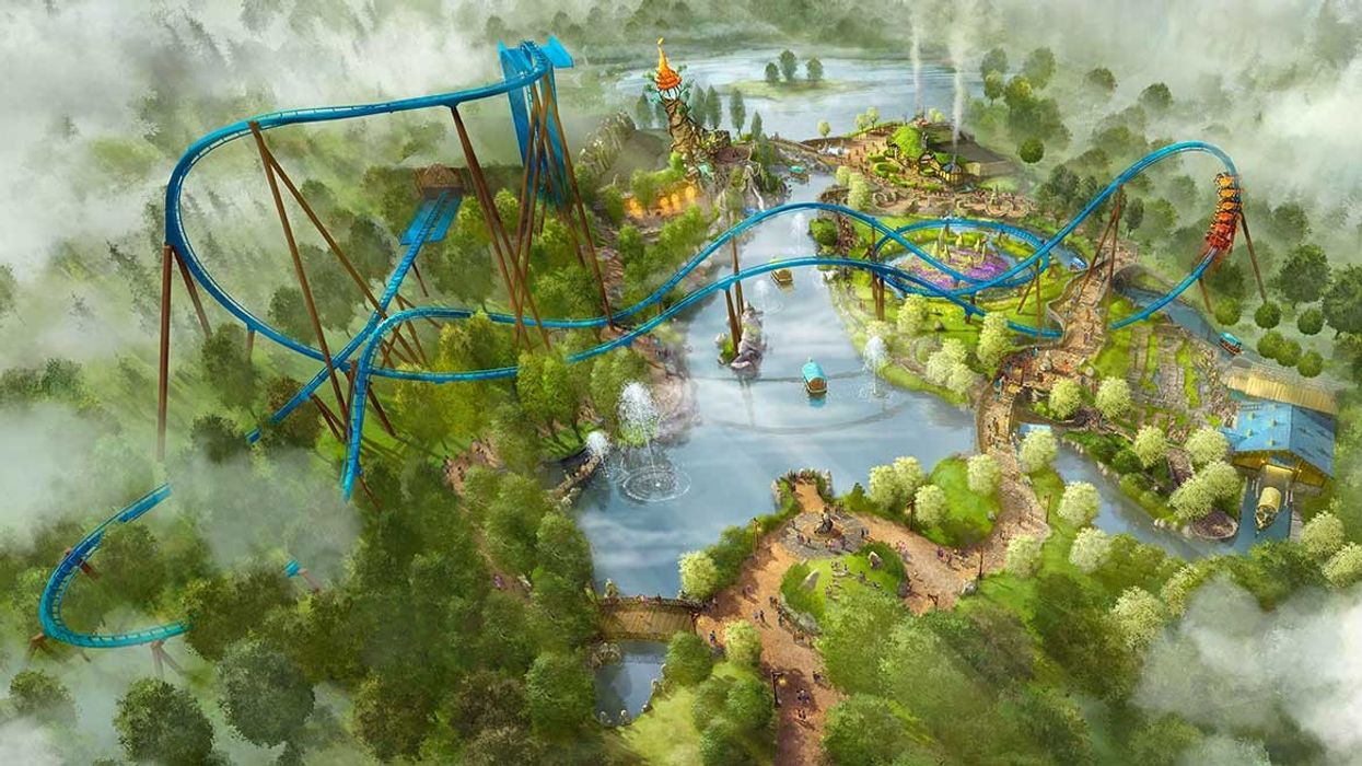 Toverland Avalon expansionw ith Fenix wing coaster and Merlins Quest Boat ride from Mack Rides