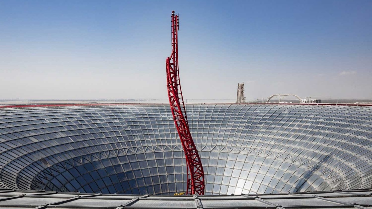 turbo track rollercaoster ferrari world abu dhabi roof