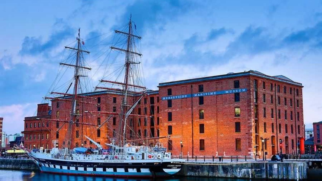Twilight photo of the Merseyside Maritime Museum at Liverpool Light Night