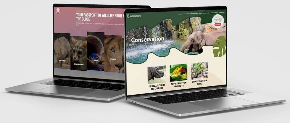 Two Laptops Memphis & Fort Worth Zoo websites