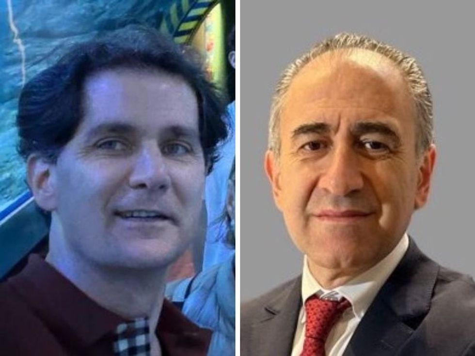 Two men in separate photos, one with curly hair, the other with short hair, wearing suits. Rodrigo Alvarez, director of Acuario Michin, and Nurettin Ersu, a general manager at MAT