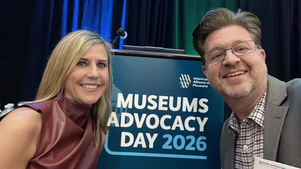 Two people smiling at Museums Advocacy Day 2026 event.