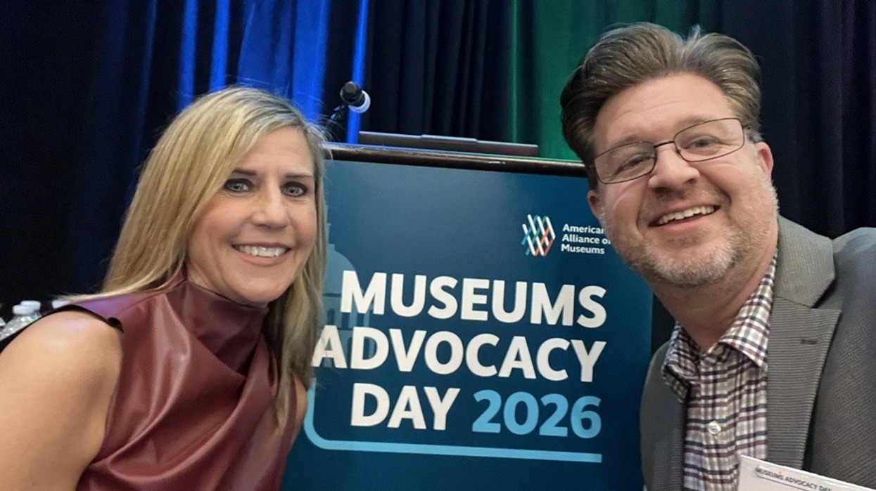 Two people smiling at Museums Advocacy Day 2026 event.