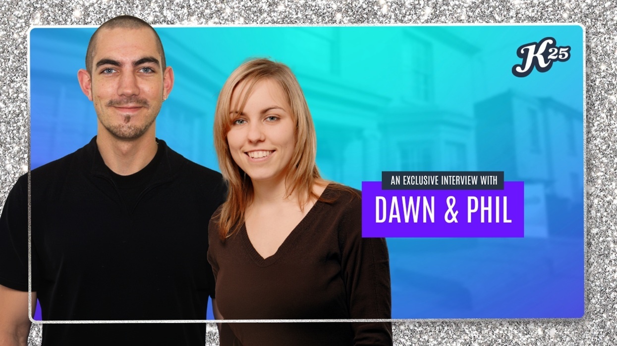 Two people smiling with text: "An exclusive interview with Dawn & Phil" and the Katapult 25 logo.