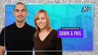 Two people smiling with text: "An exclusive interview with Dawn & Phil" and the Katapult 25 logo.