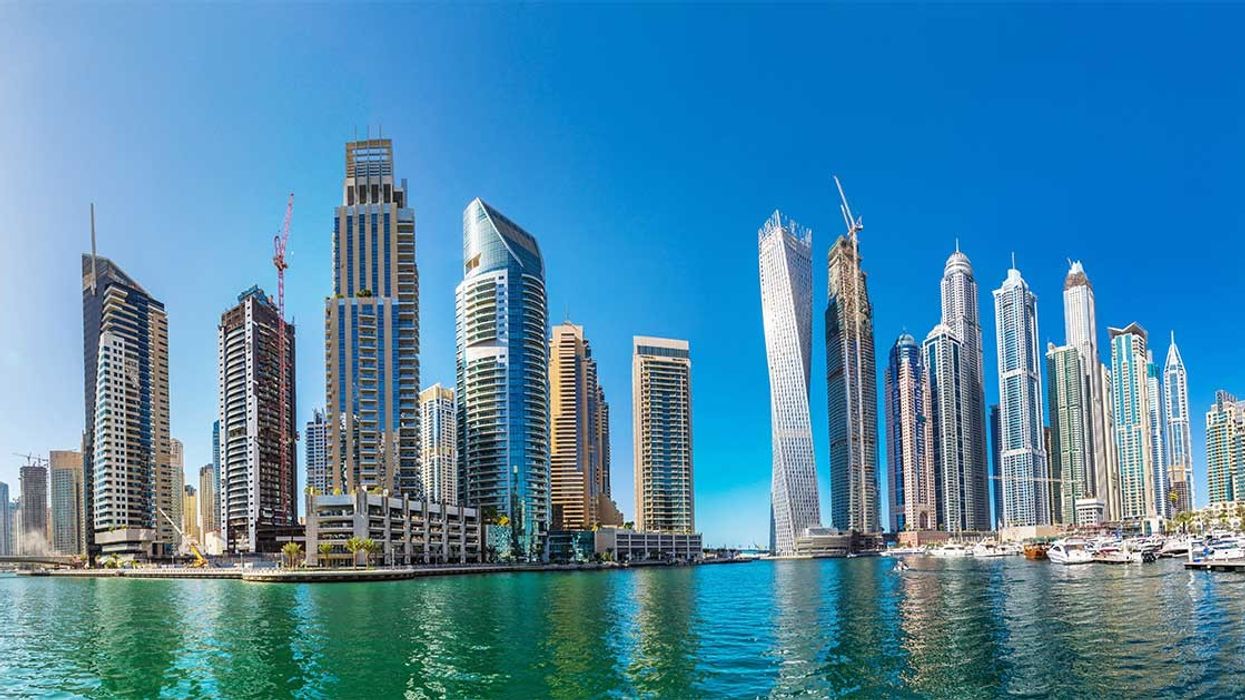 UAE panorama of dubai marina UAE