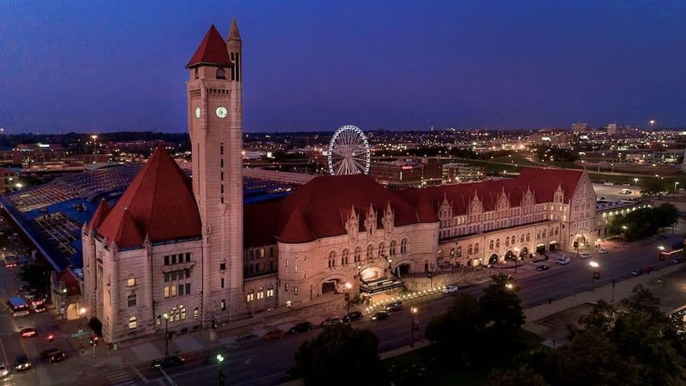 Union Station St Louis at dusk