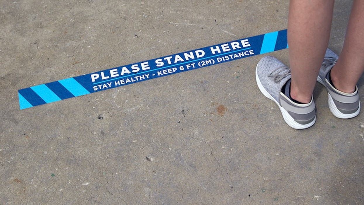 Universal Orlando floor marker COVID