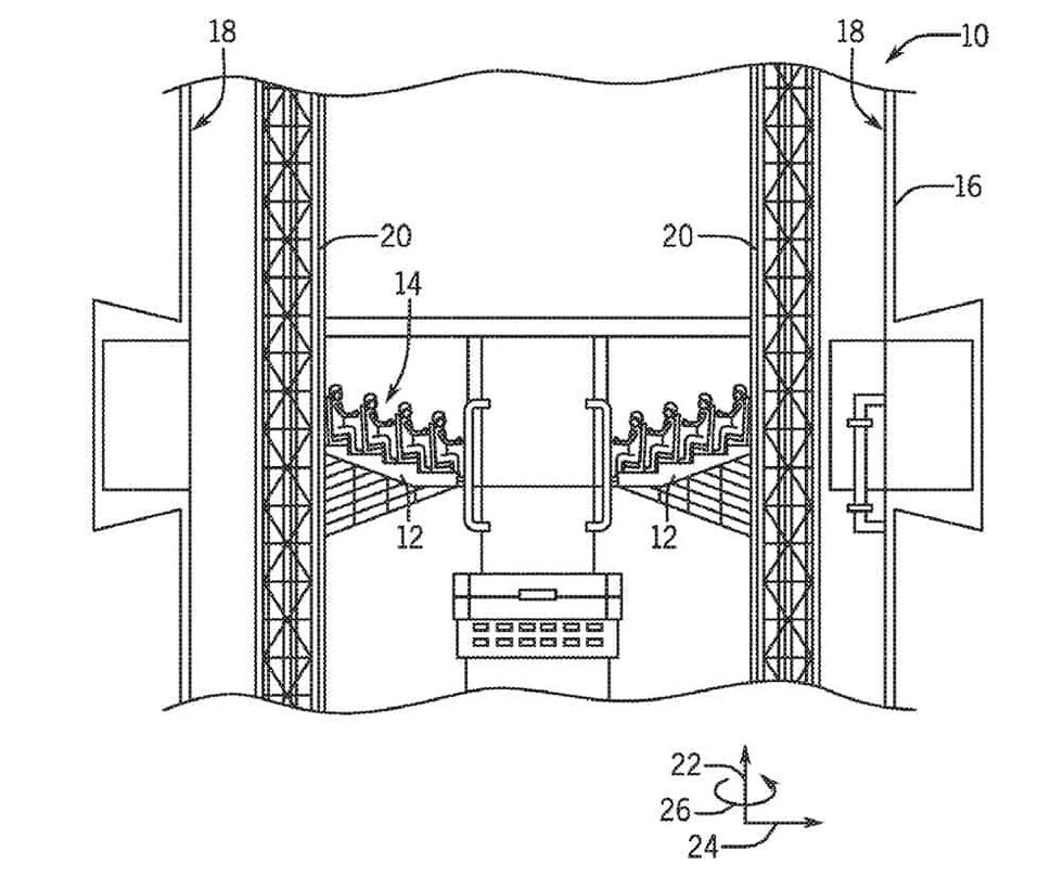 universal patent interactive tower ride