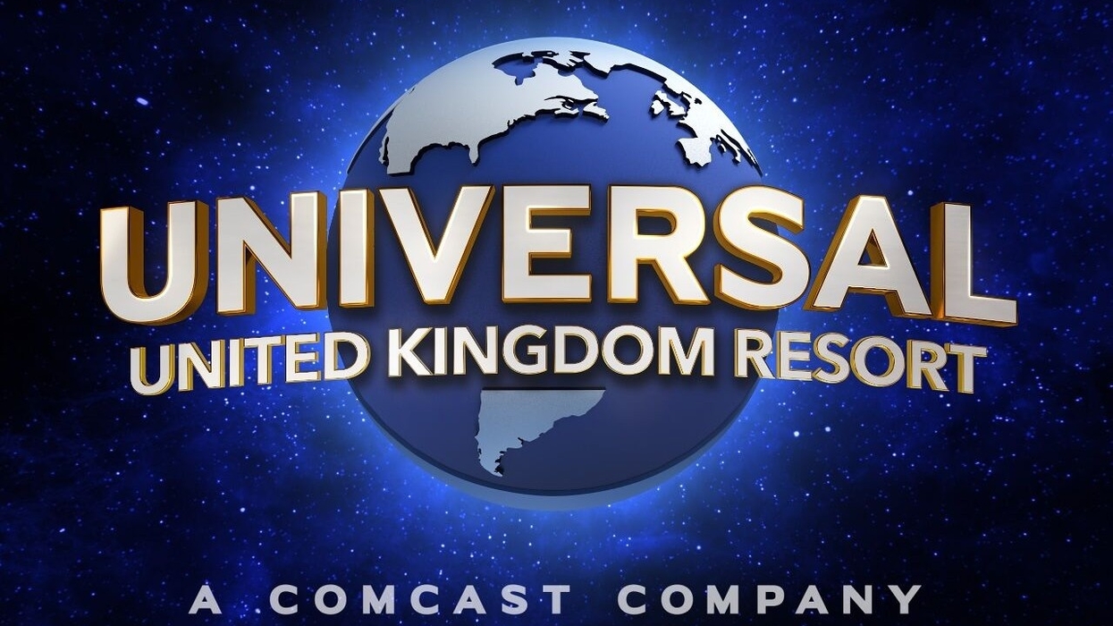 Universal United Kingdom Resort logo on a starry background, a Comcast company.