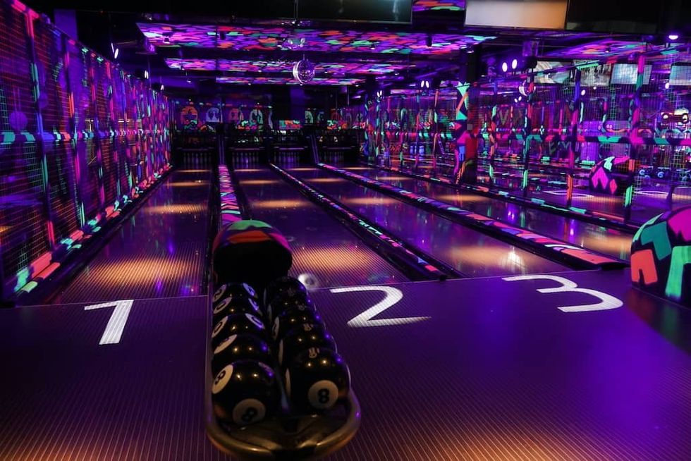 UV bowling at the Glasgow venue