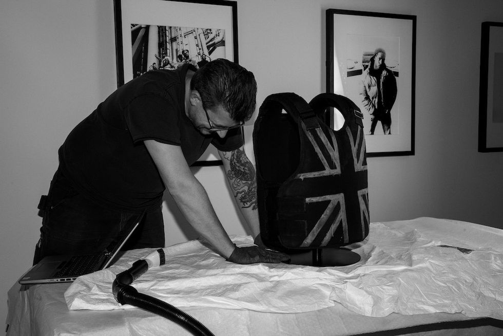 V&A East Museum team prepares Stormzy\u2019s 2019 Glastonbury vest, designed by Banks