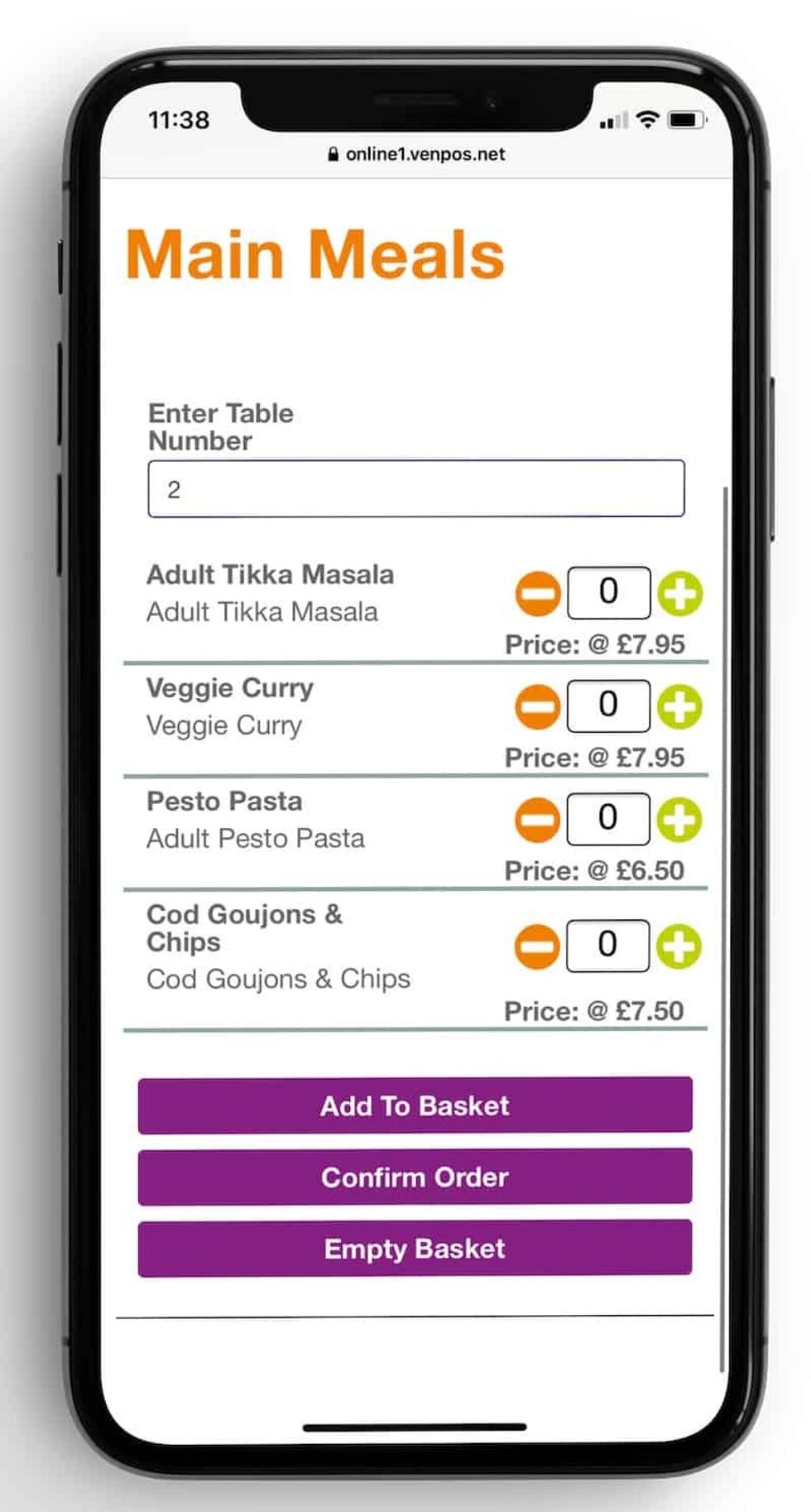 Vennersys mobile ordering