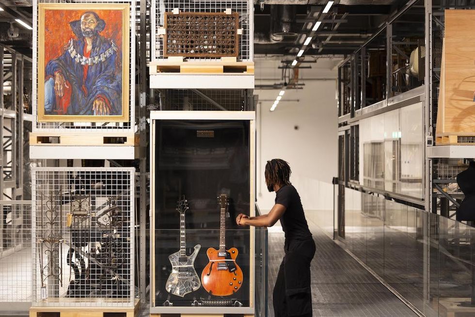 View of the Weston Collections Hall, which features over 100 mini curated displays, at V&A East Storehouse. Image by David Parry, PA Media Assignments