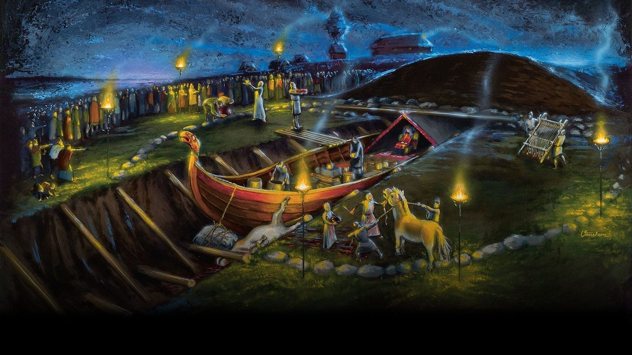 viking burial from vikingaliv stockholm