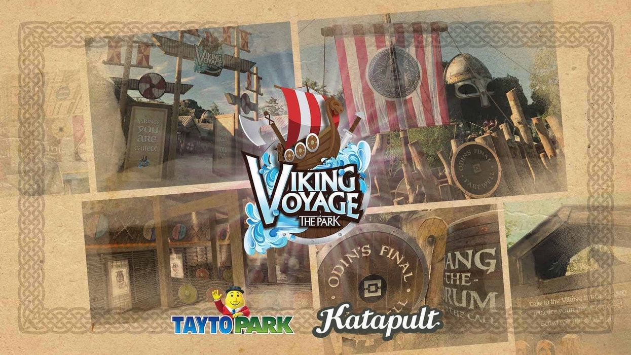 Viking Voyage at the Park Tayto Park and Katapult queue line