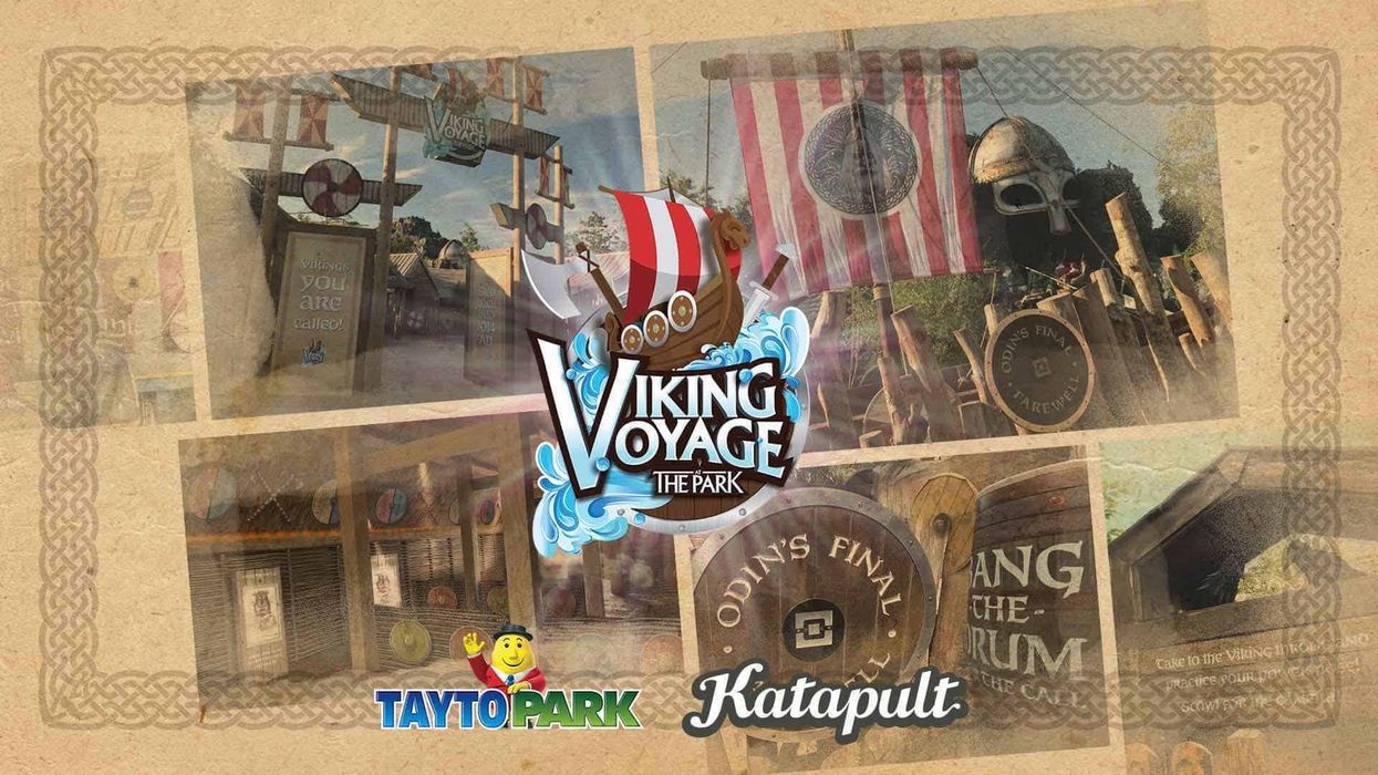 Viking Voyage at the Park Tayto Park and Katapult queue line