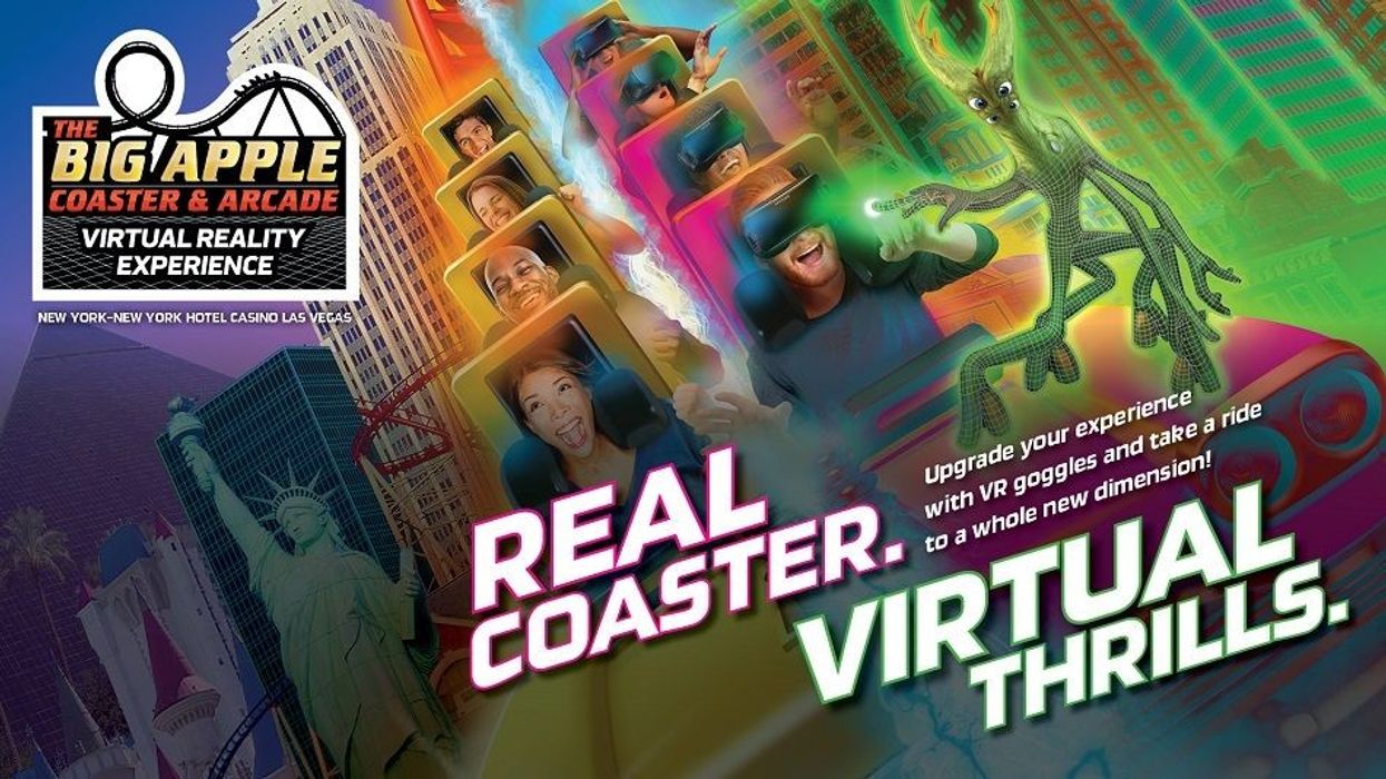 Virtual reality. The Big Apple Coaster. New York-New York. VR experience. VR Coaster.