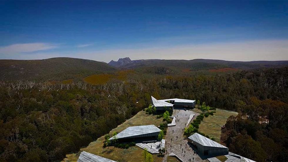 visitor centre cradle mountain aerial