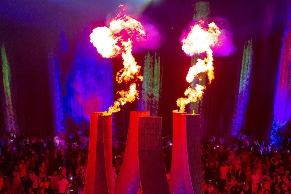 Visitors during Expo 2020 Dubai Closing Ceremony at Surreal, the Water Feature