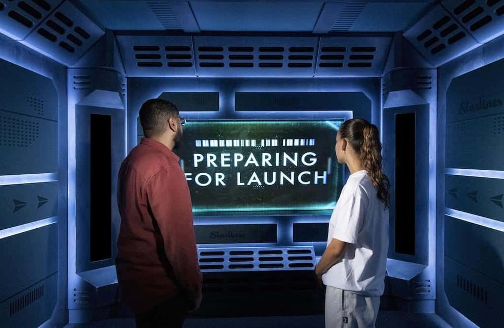 Visitors on the shuttle in Science Fiction Voyage to the Edge of Imagination Science Museums PP