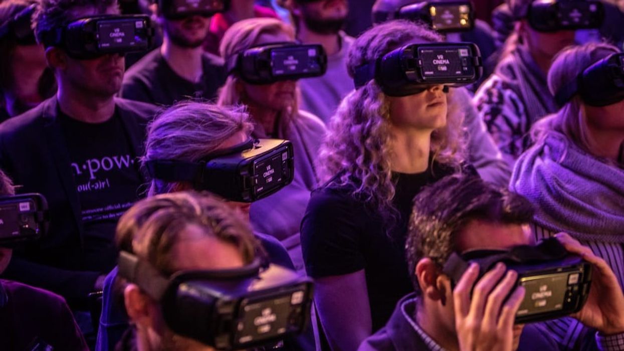 VR Headsets on Guests at the AUREA Awards MackMedia
