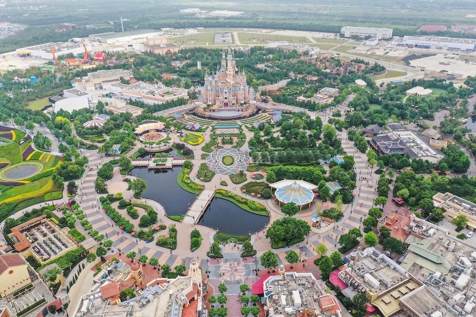 W5T046 An aerial view of Shanghai Disneyland at Shanghai Disney Resort in Pudong, Shanghai, China, 4 June 2019.