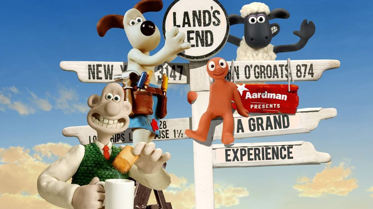 wallace and gromit, morph and shaun the sheep at Land's End