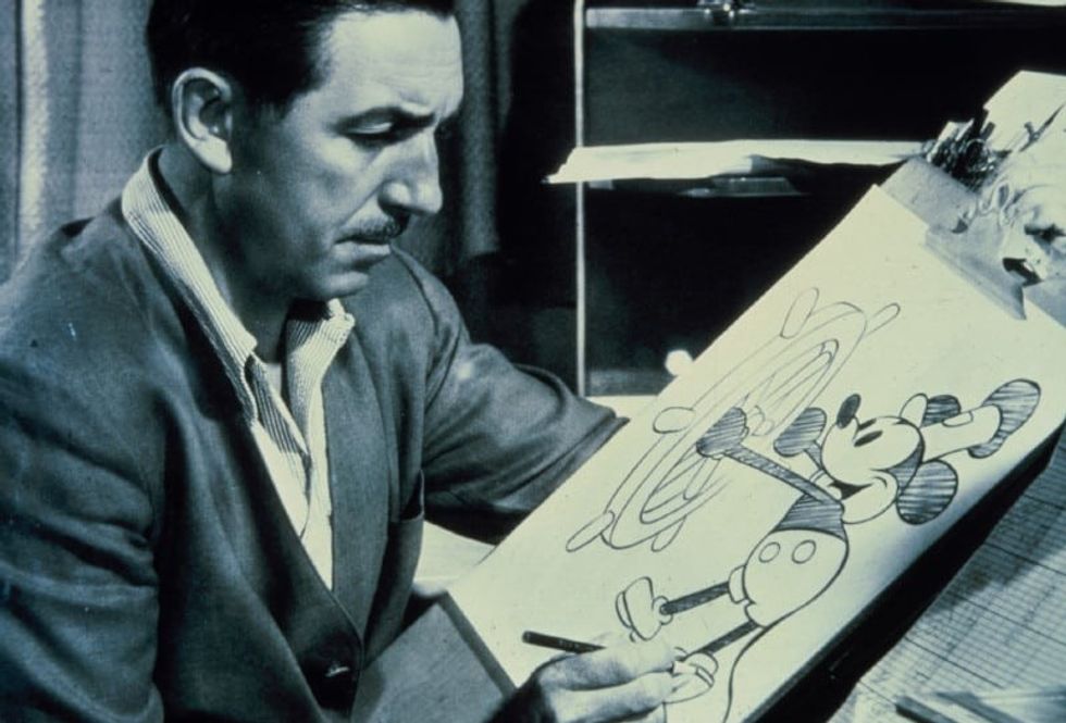 Walt Disney drawing Mickey Mouse