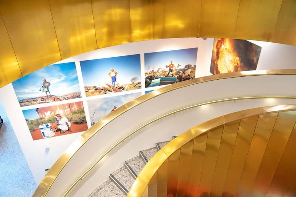 Warakurna superheroes and gold stair case